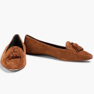 Veronica Beard Tan Suede Tassel Loafers